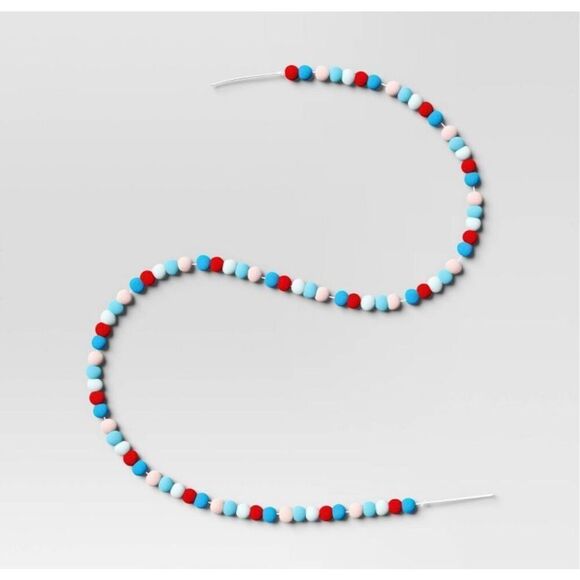 Target 4' Colorful Pom Poms Mini Christmas Tree Garland Blue/Red Wondershop™ - Picture 2 of 5